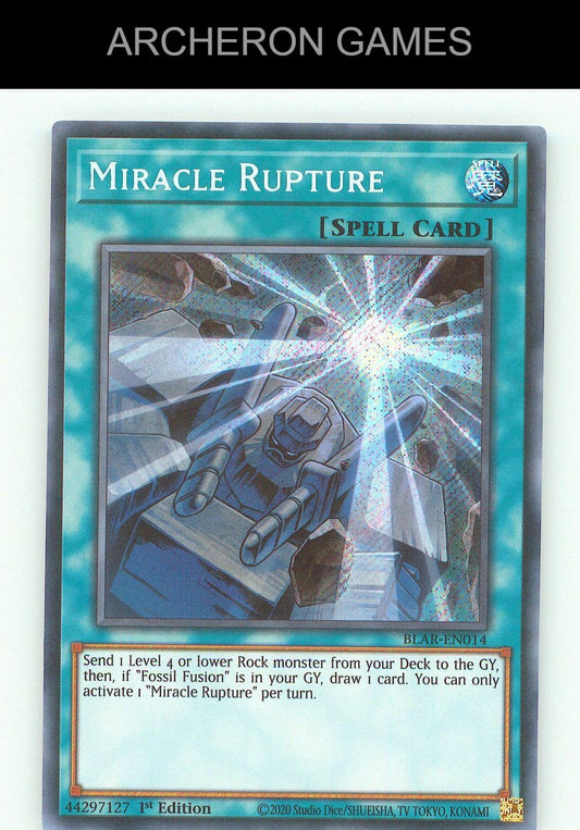 Miracle Rupture SEC YUGIOH Card