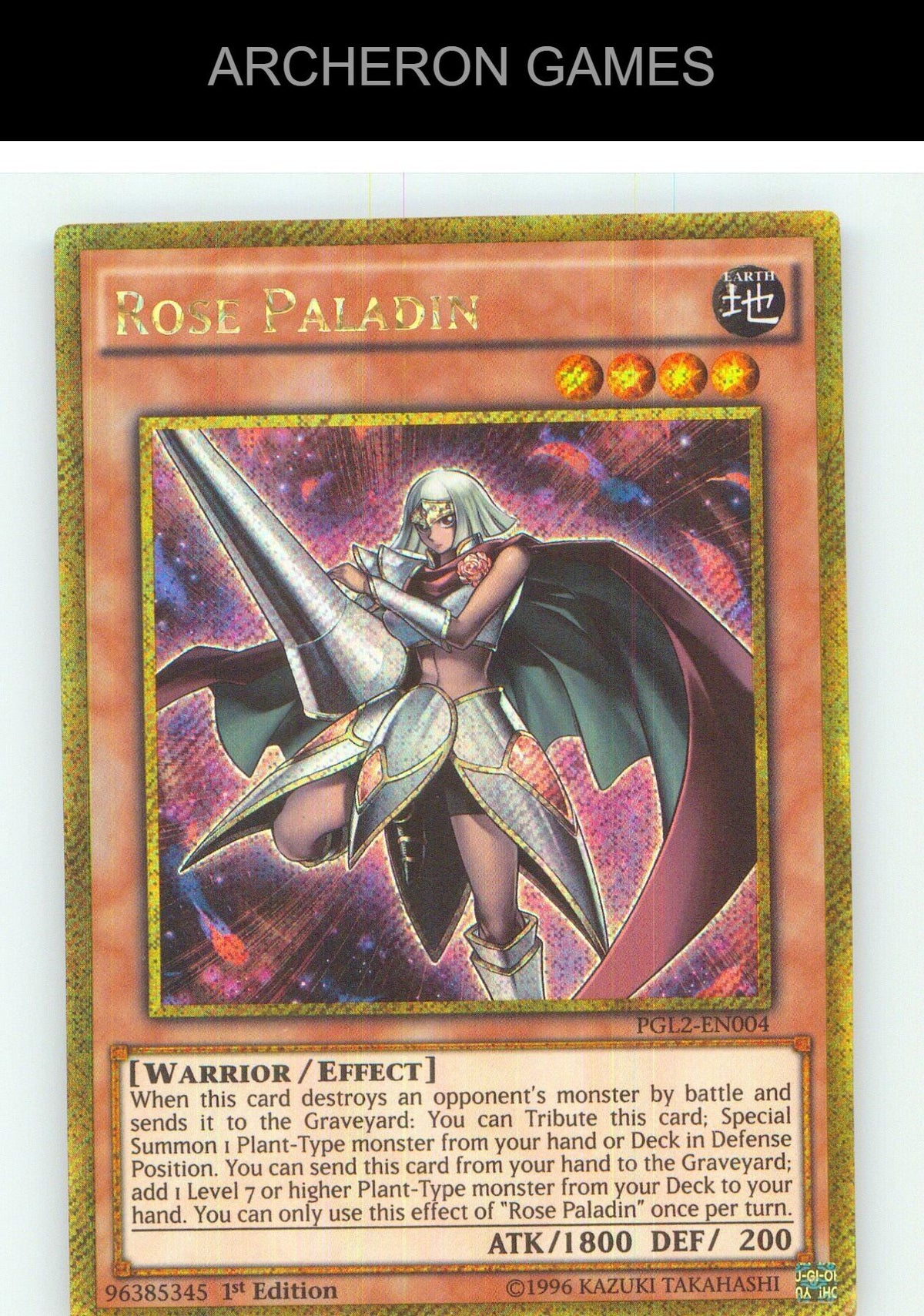 Rose Paladin Gold Secret Rare YUGIOH Card Unlimited