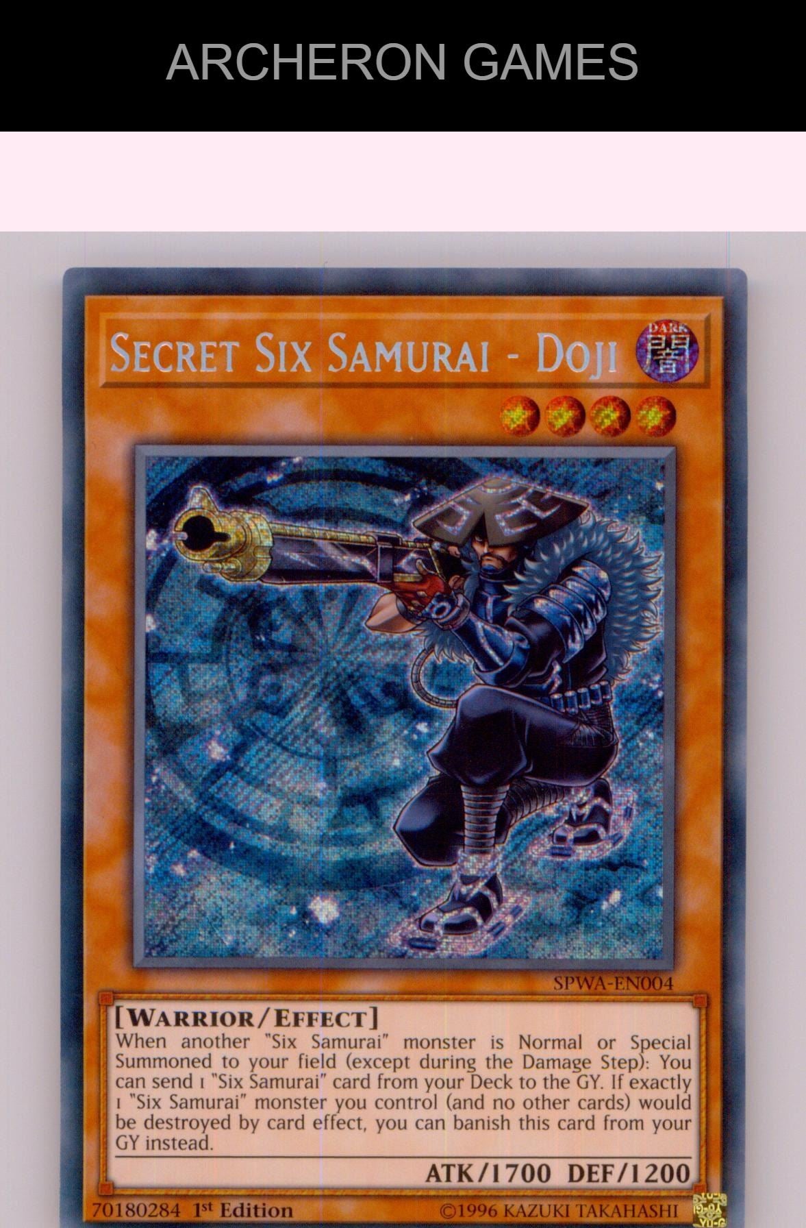 Secret Six Samurai - Doji SEC YUGIOH Card 1st Edition