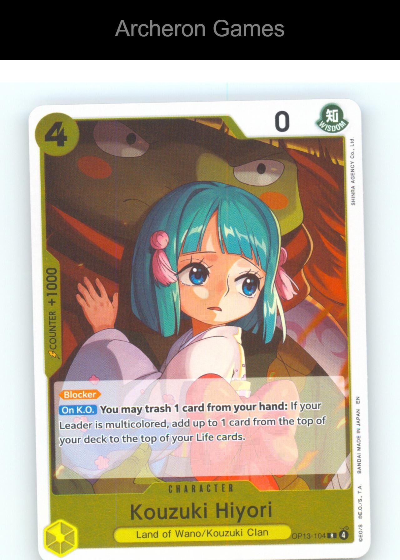 Kouzuki Hiyori OP13-104 R One Piece Card NM/EX+ Foil