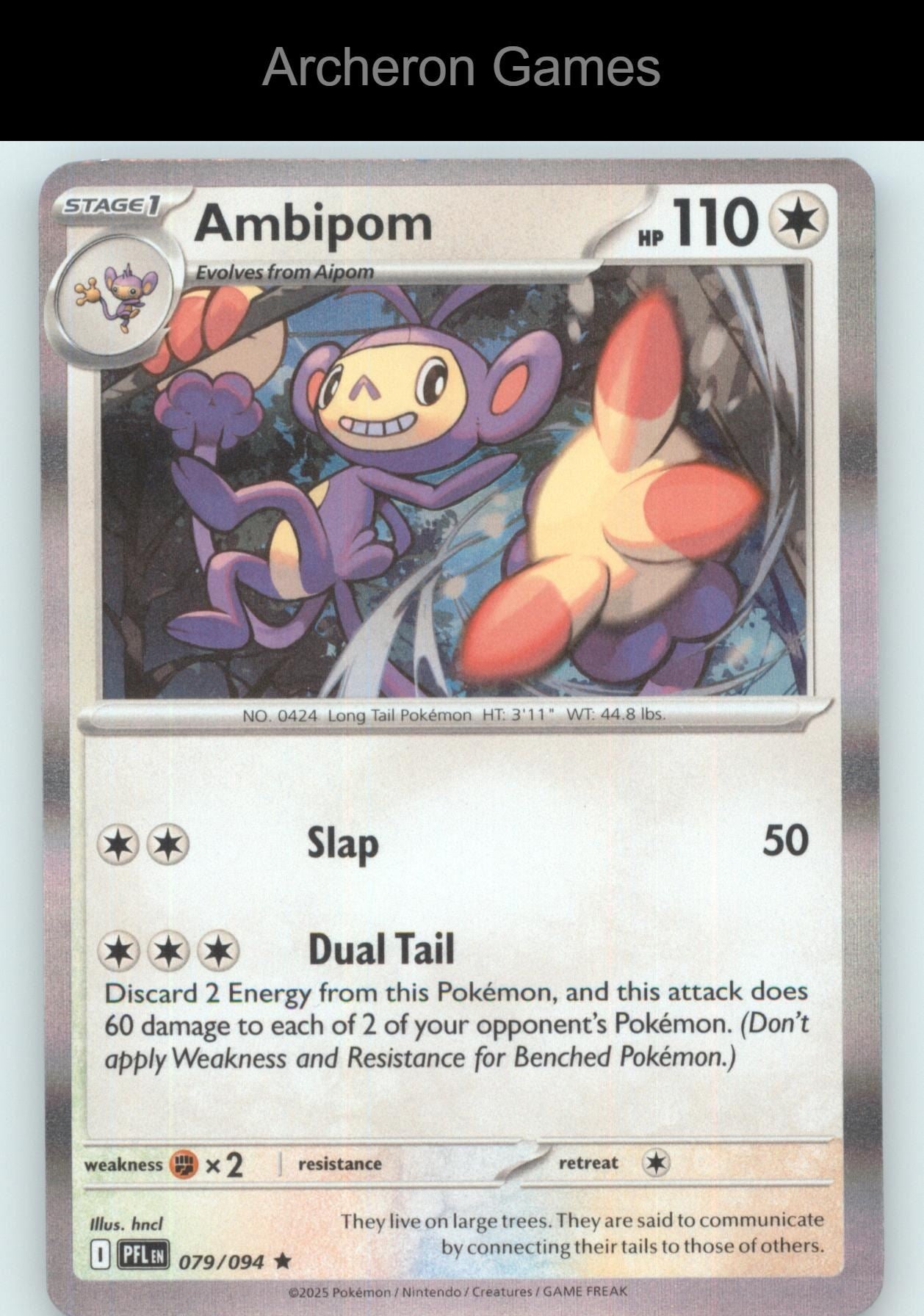 Pokemon Card Ambipom PFL 079/094 R Phantasmal Flames Holo
