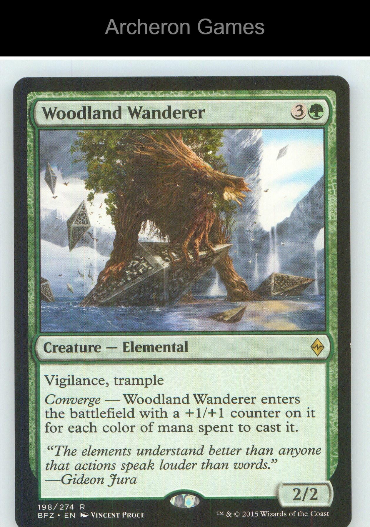 Woodland Wanderer BFZ 198 R MTG Card NM/EX+