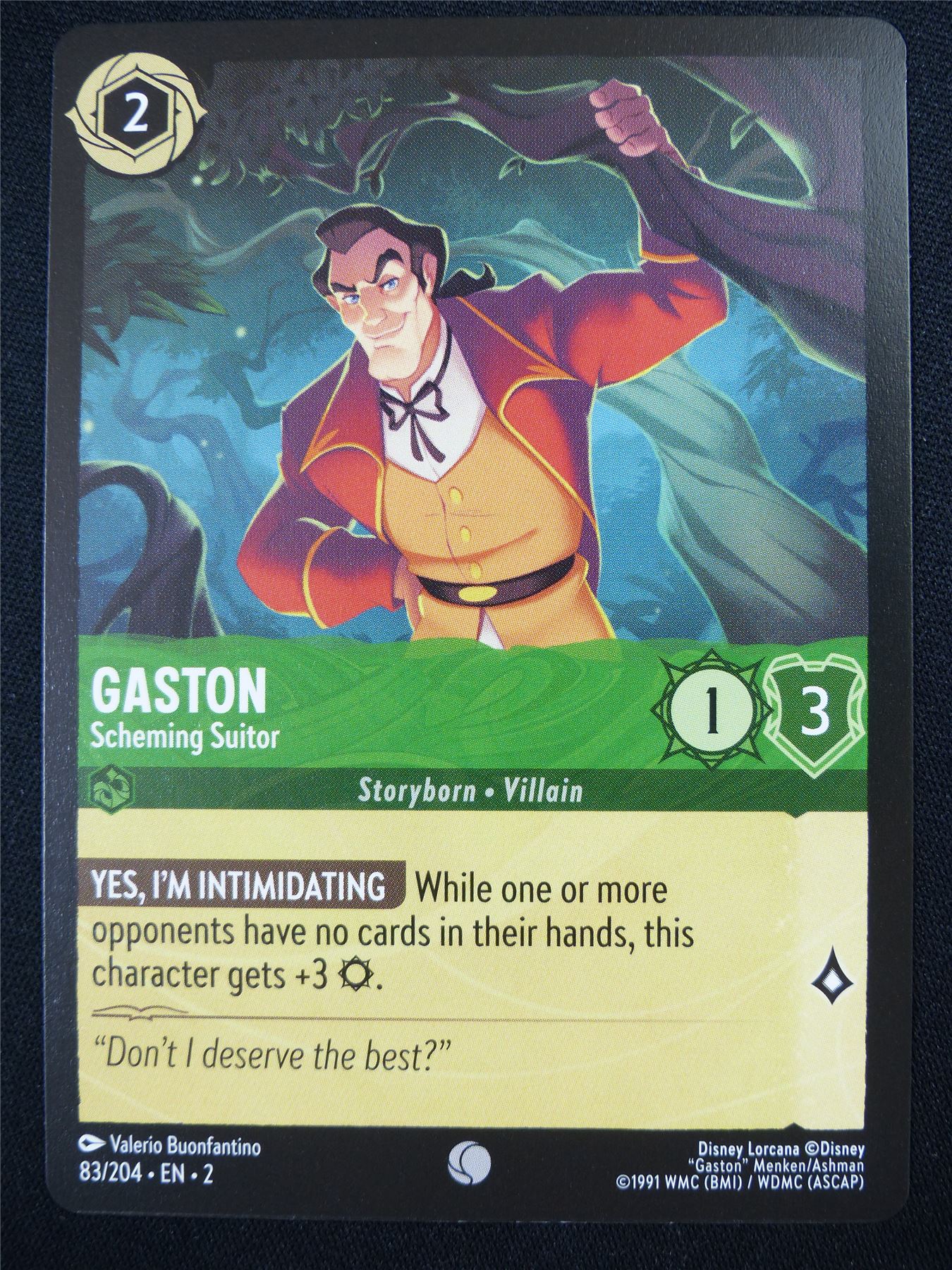 Gaston Scheming Suitor 83/204 - Lorcana Card #4R1