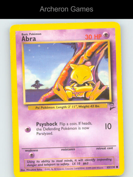 Pokemon Card Abra B2 65/130 C Base Set 2