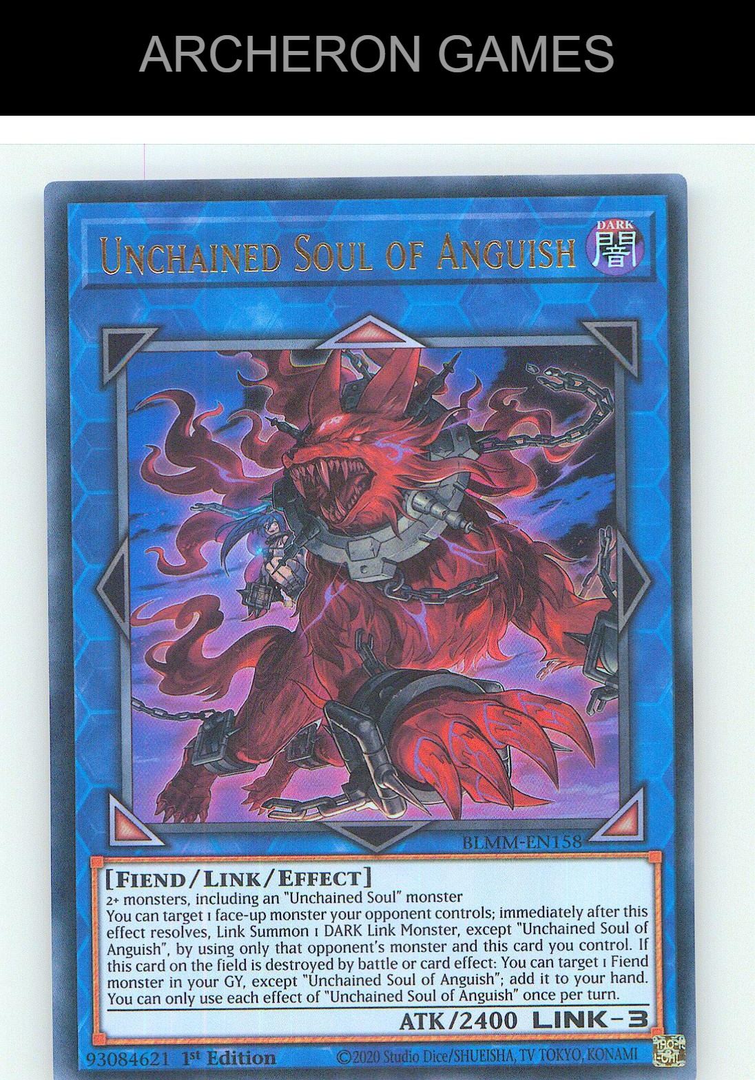 Unchained Soul of Anguish Ultra Rare YUGIOH Card 1st Edition