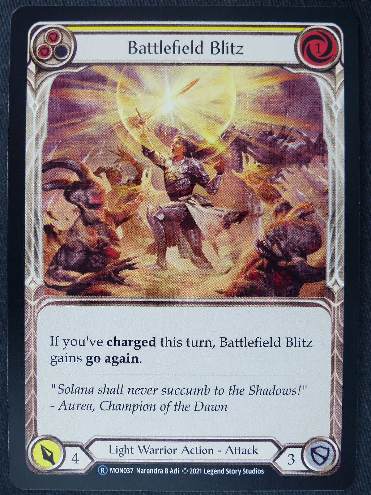 Battlefield Blitz Yellow - Monarch Unlimited - Flesh and Blood Cards #HP