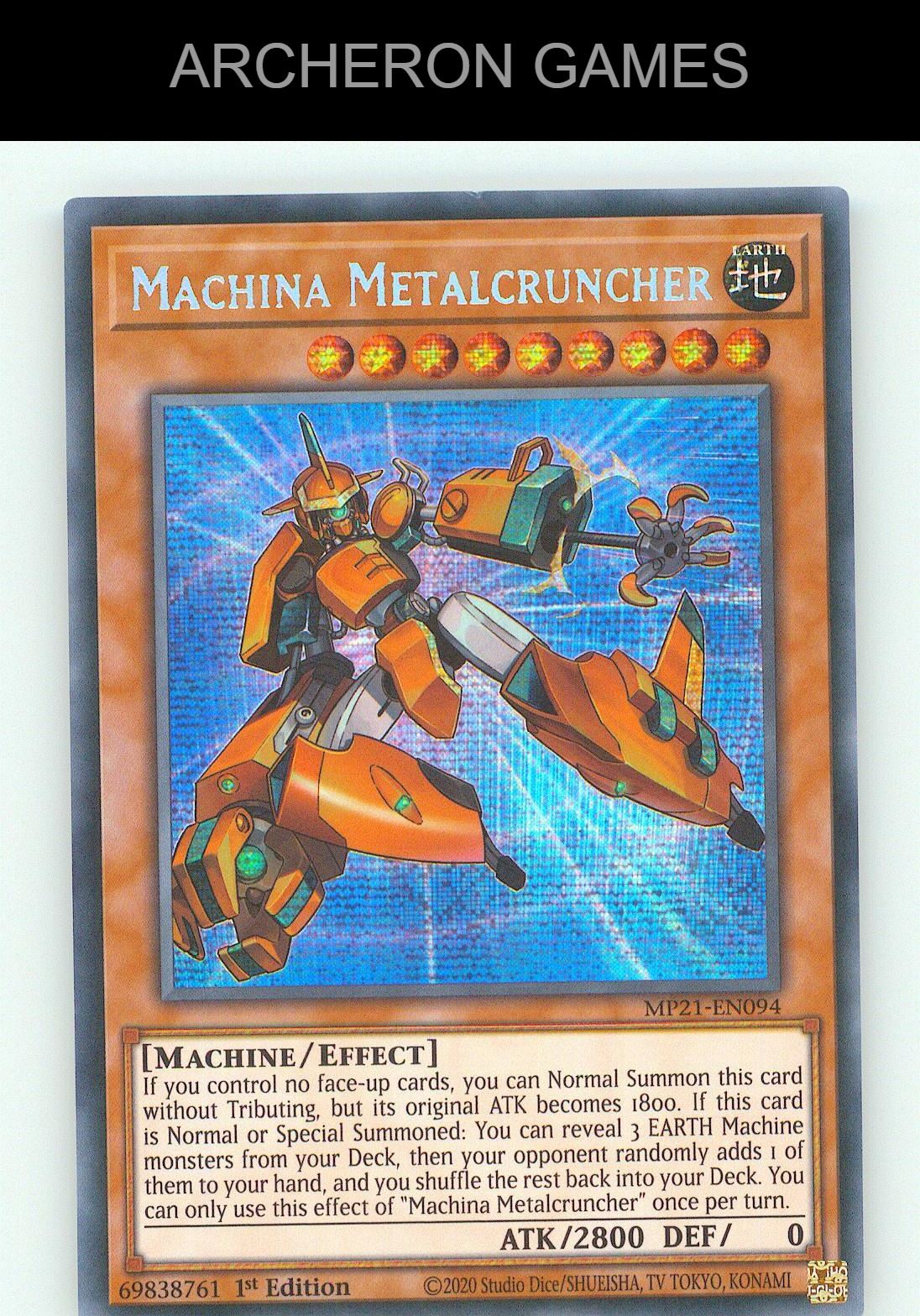 Machina Metalcruncher SEC YUGIOH Card