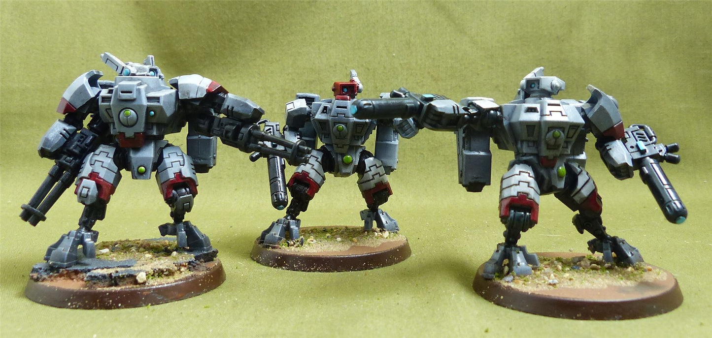 XV8 Crisis Battlesuit Team painted - Tau Empire - Warhammer 40K #1QB