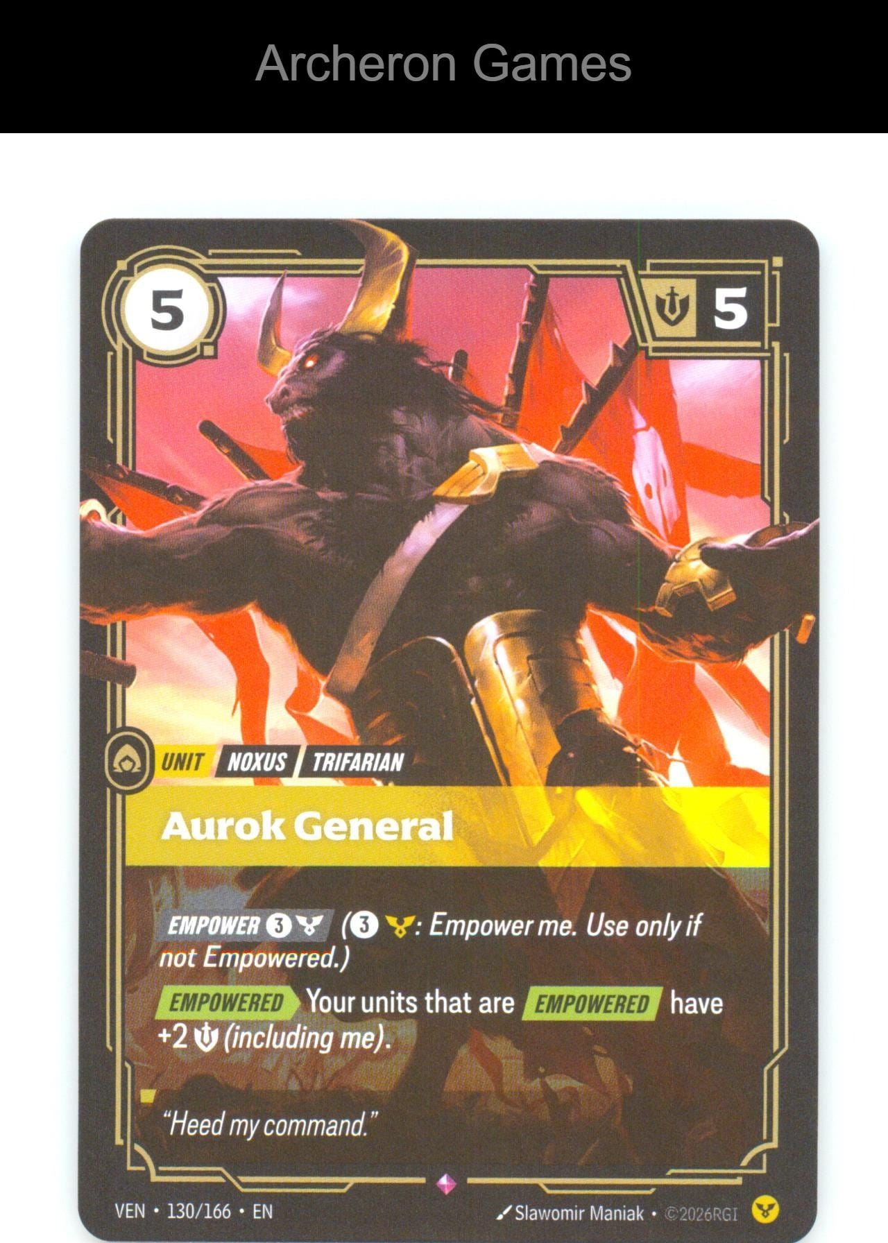 Aurok General VEN 130/166 R Vendetta Riftbound Card Foil