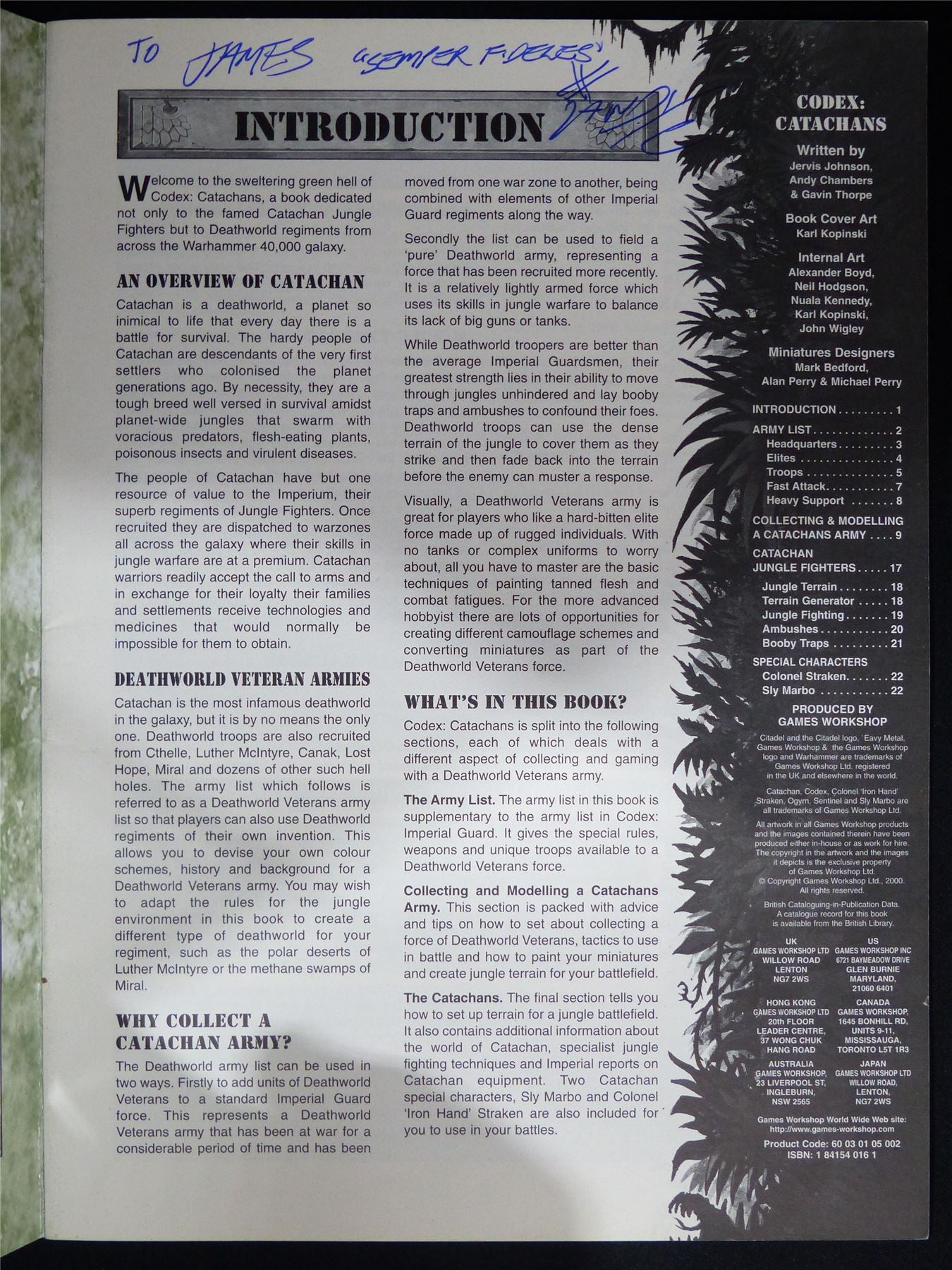 Catachans 3rd Edition Codex 2000 Softback - Warhammer 40K #1PF