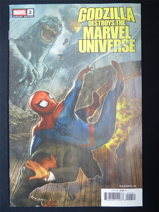 GODZILLA Destroys the Marvel Universe #2 Variant - Marvel Comic #3S5