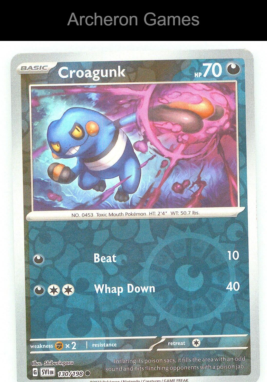 Pokemon Card Croagunk SVI 130/198 C Scarlet & Violet Reverse Holo