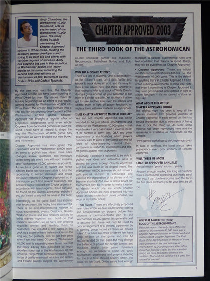 Chapter Approved 2003 Softback - Warhammer 40K #1P3