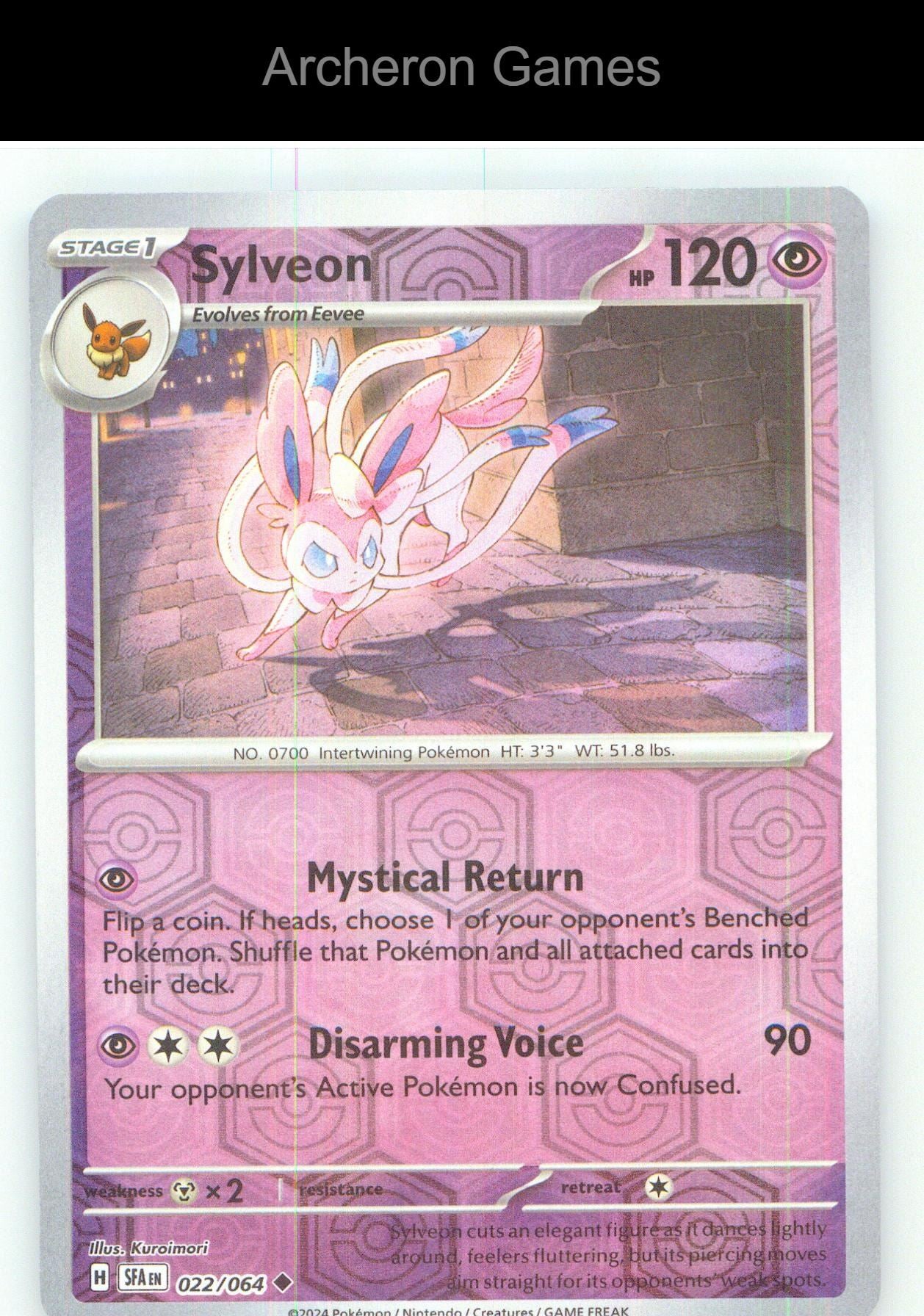 Pokemon Card Sylveon SFA 022/064 UC Shrouded Fable Reverse Holo
