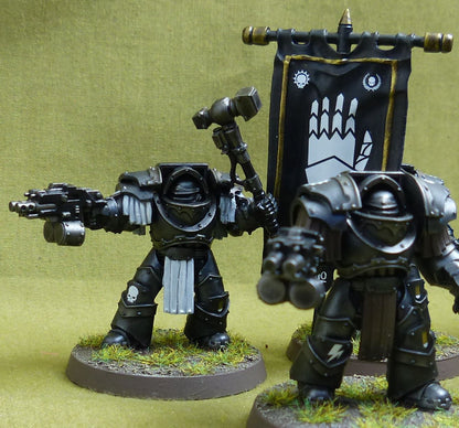 Legion Cataphractii Terminator Command Squad painted - Iron Hands - Warhammer Horus Heresy #2QA