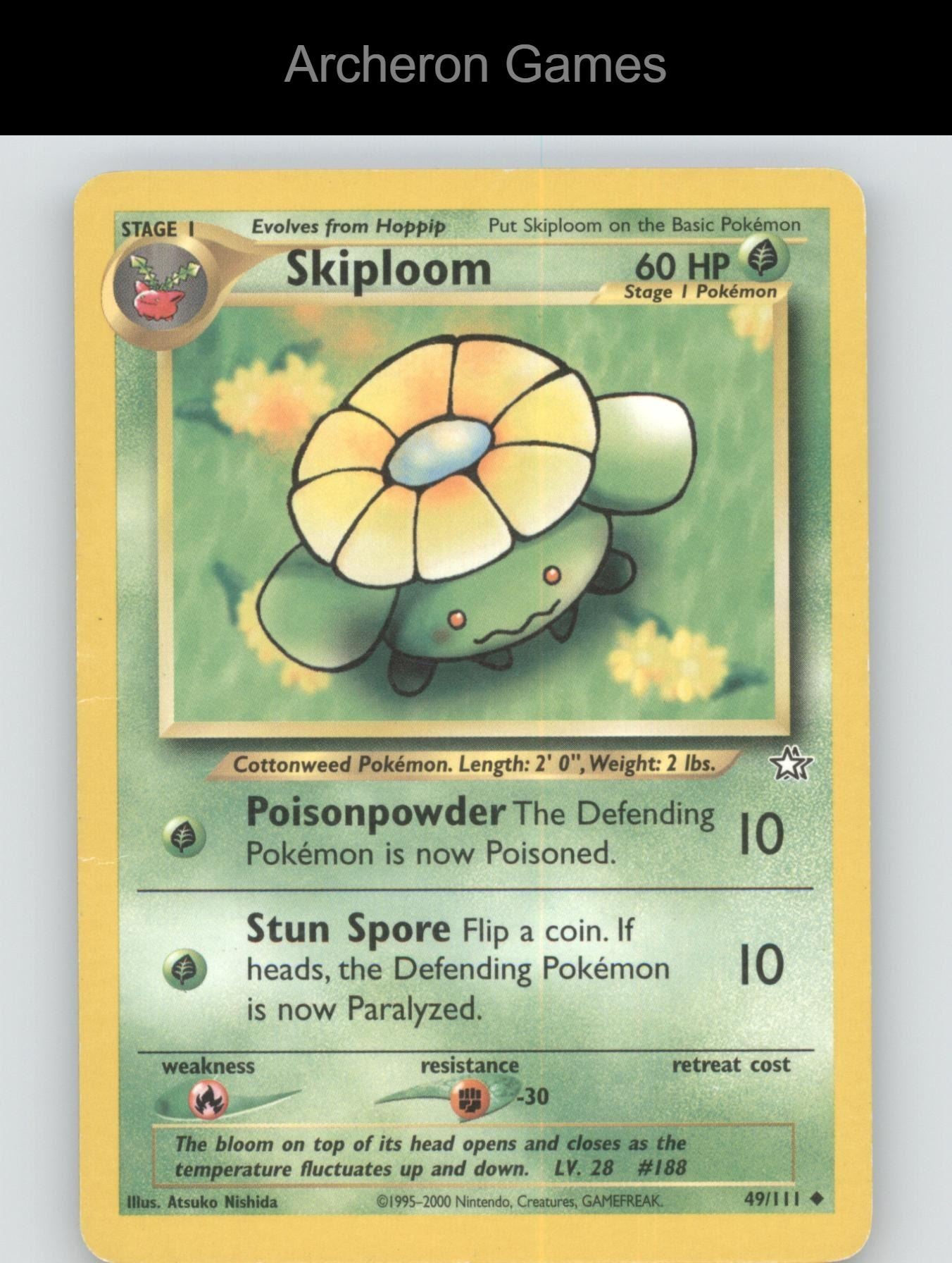 Pokemon Card Skiploom N1 49/111 UC Neo Genesis Unlimited