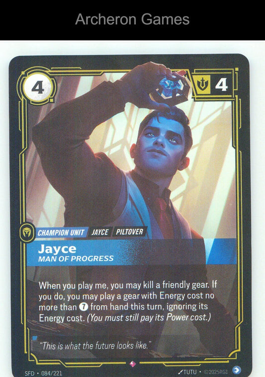 Jayce - Man of Progress SFD 084/221 R Spiritforged Riftbound Card Foil