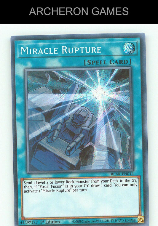 Miracle Rupture SEC YUGIOH Card
