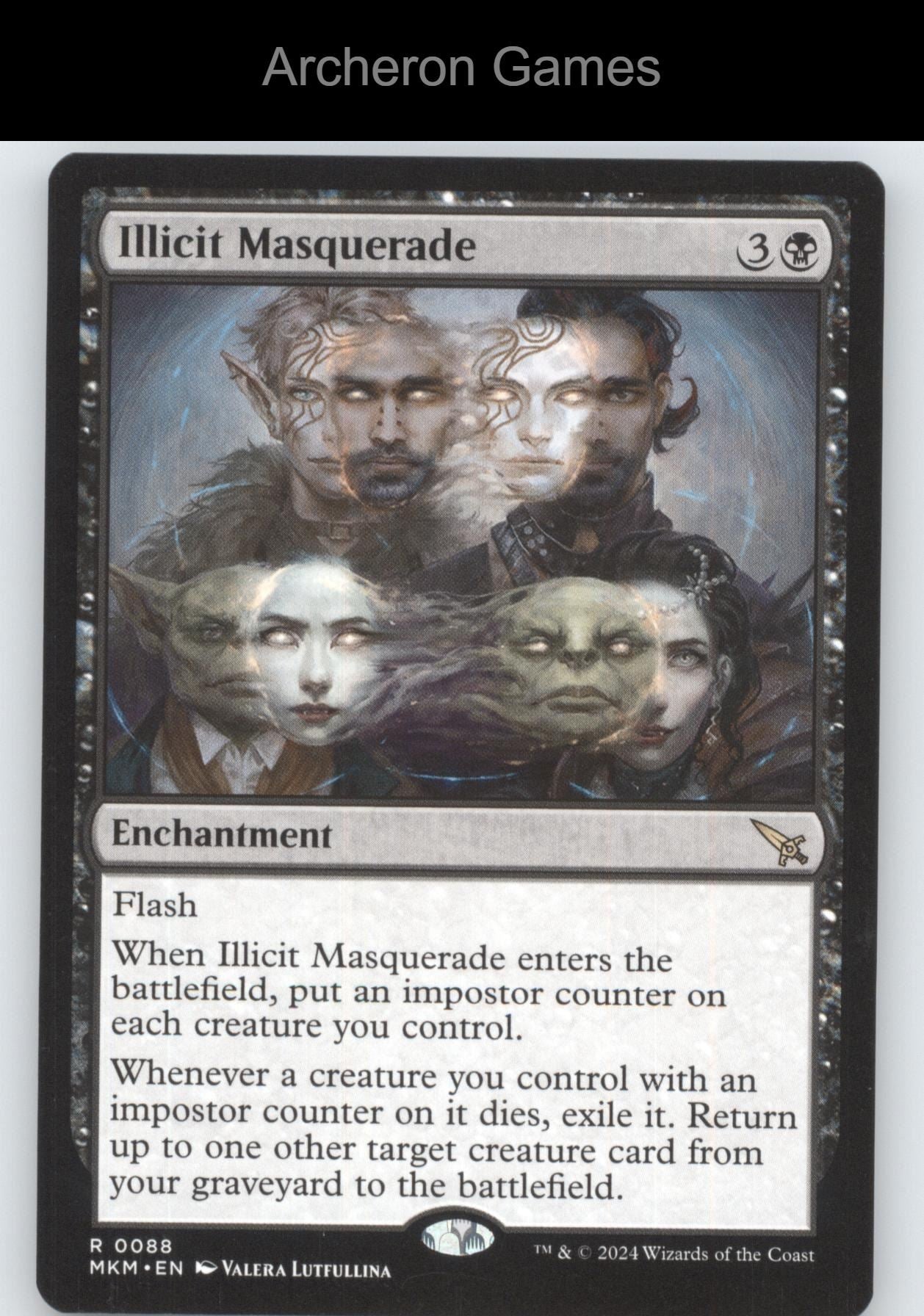 Illicit Masquerade 88 R MTG Card Promo Pack: Murders at Karlov Manor