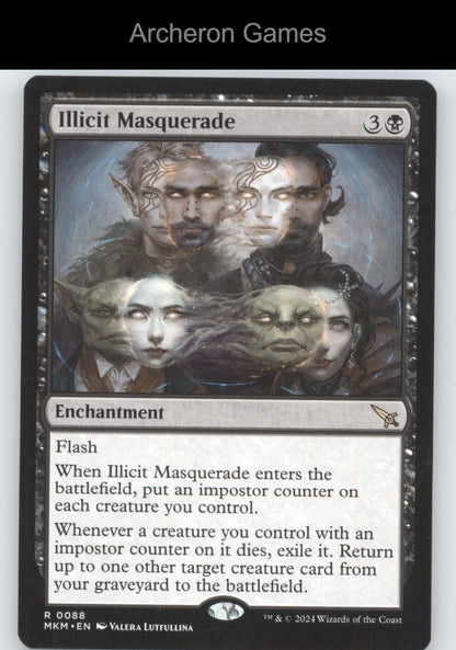 Illicit Masquerade 88 R MTG Card Promo Pack: Murders at Karlov Manor