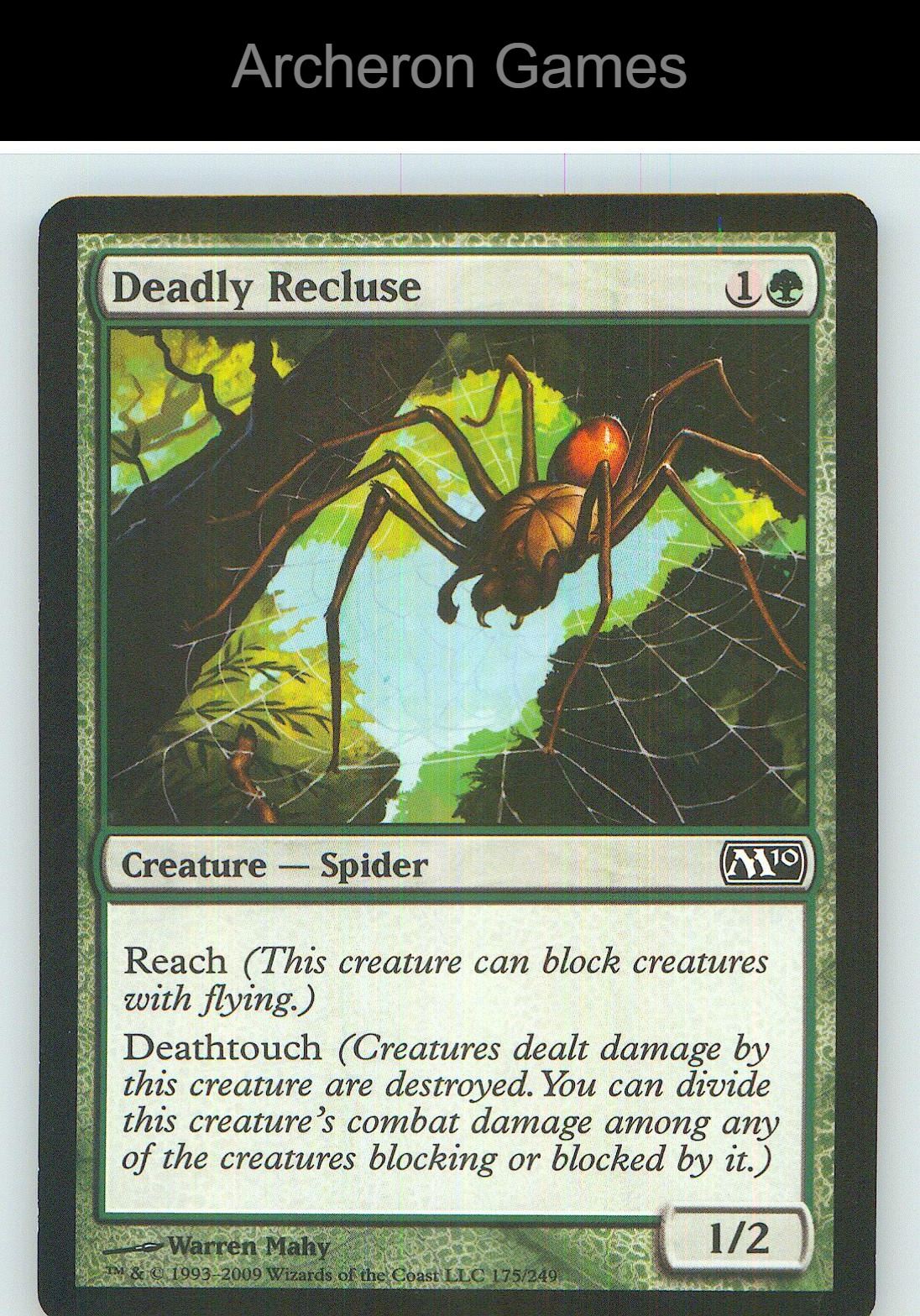 Deadly Recluse M10 175 C MTG Card NM/EX+