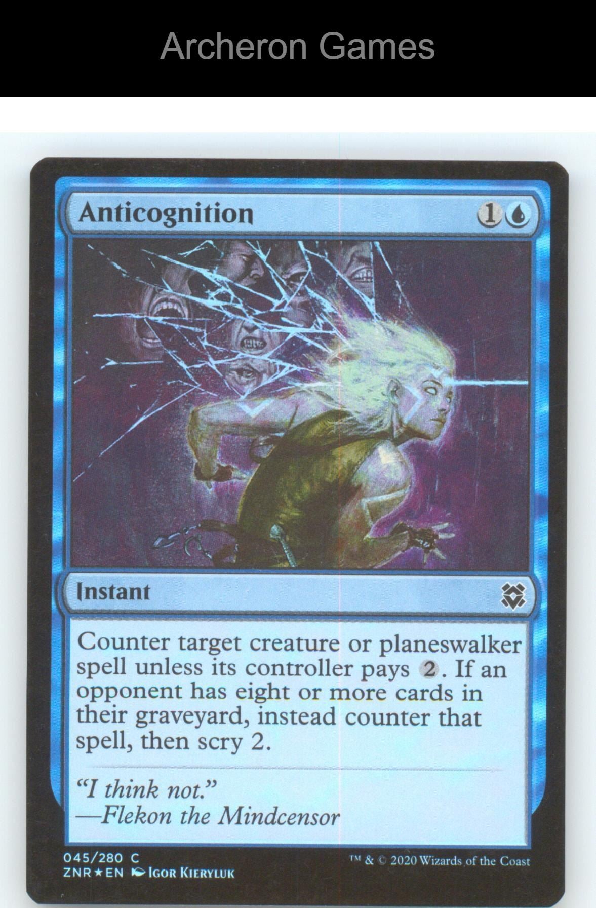 Anticognition ZNR 45 C MTG Card Zendikar Rising Foil