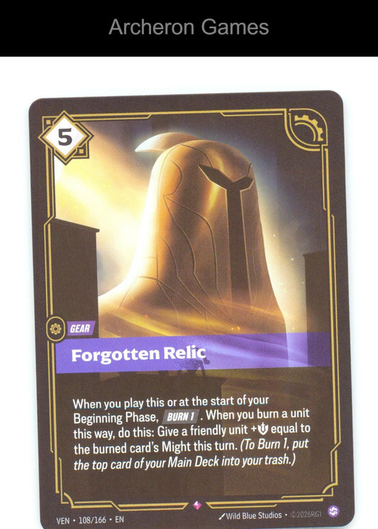 Forgotten Relic VEN 108/166 R Vendetta Riftbound Card Foil