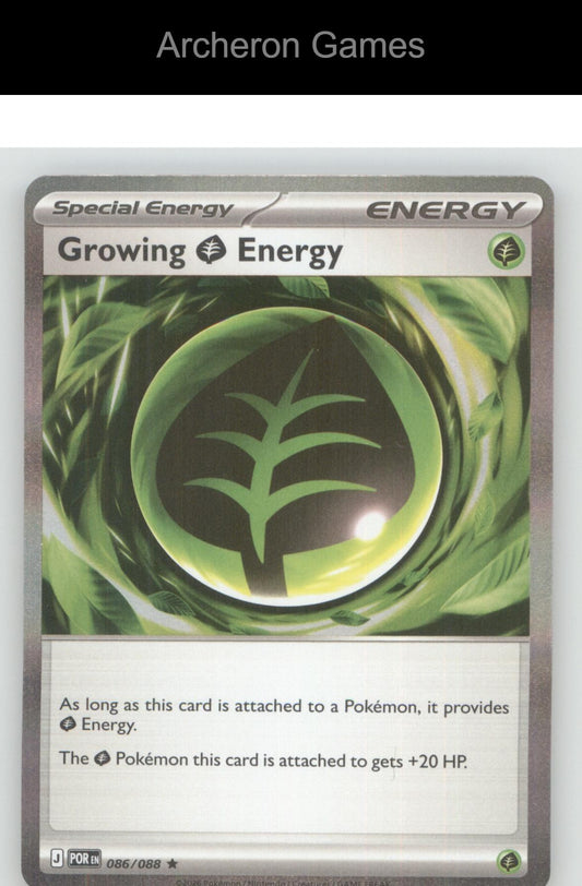 Pokemon Card Growing Grass Energy ME03 086/088 R Perfect Order Holo