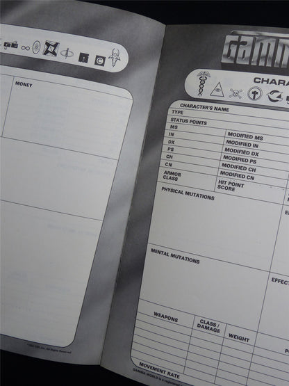 Gamma World Player Character Sheets - TSR Roleplay Booklet #N9