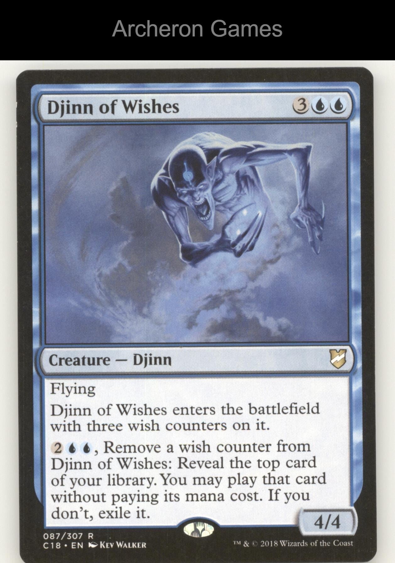 Djinn of Wishes 87 R MTG Card Commander 2018