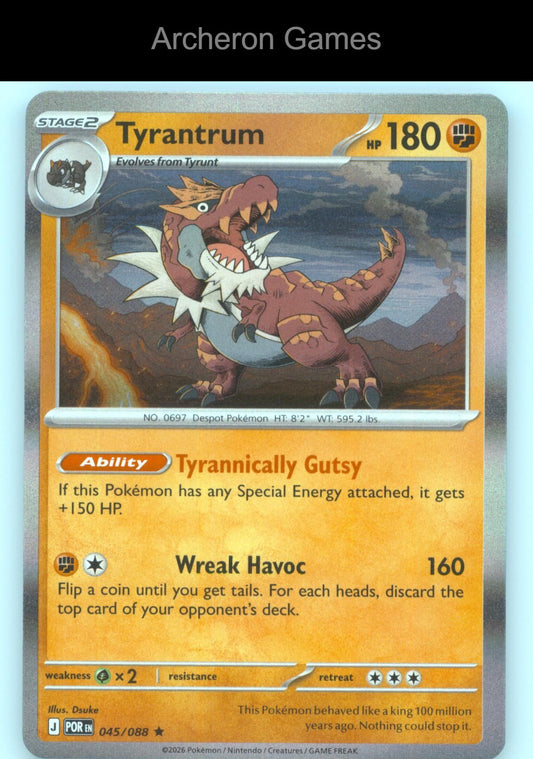 Pokemon Card Tyrantrum ME03 045/088 HOLO R Perfect Order