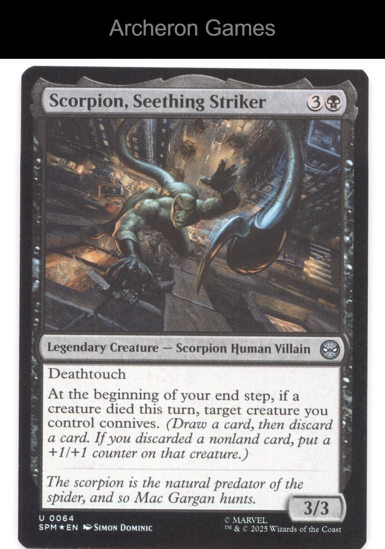 Scorpion, Seething Striker 64 UC MTG Card Marvel's Spider-Man