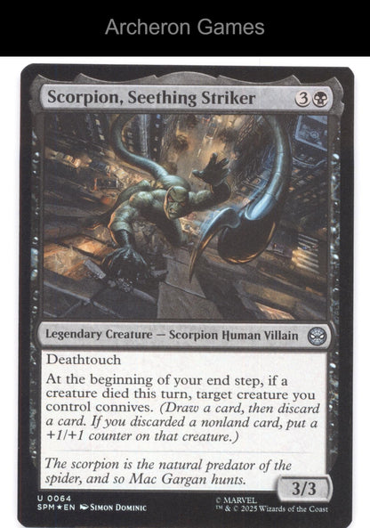 Scorpion, Seething Striker 64 UC MTG Card Marvel's Spider-Man