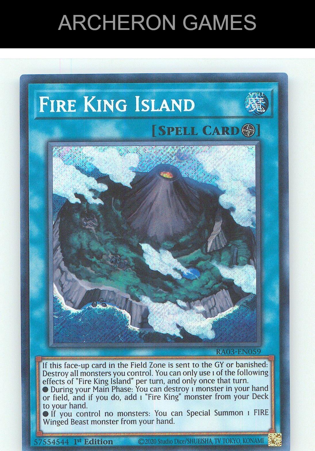Fire King Island (Secret Rare) SEC YUGIOH Card 1st Edition