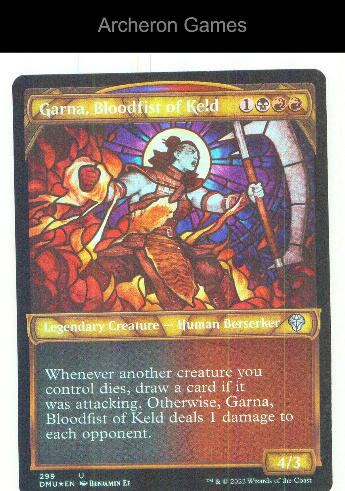 Garna, Bloodfist of Keld (Showcase) DMU 299 UC MTG Card NM/EX+ Foil
