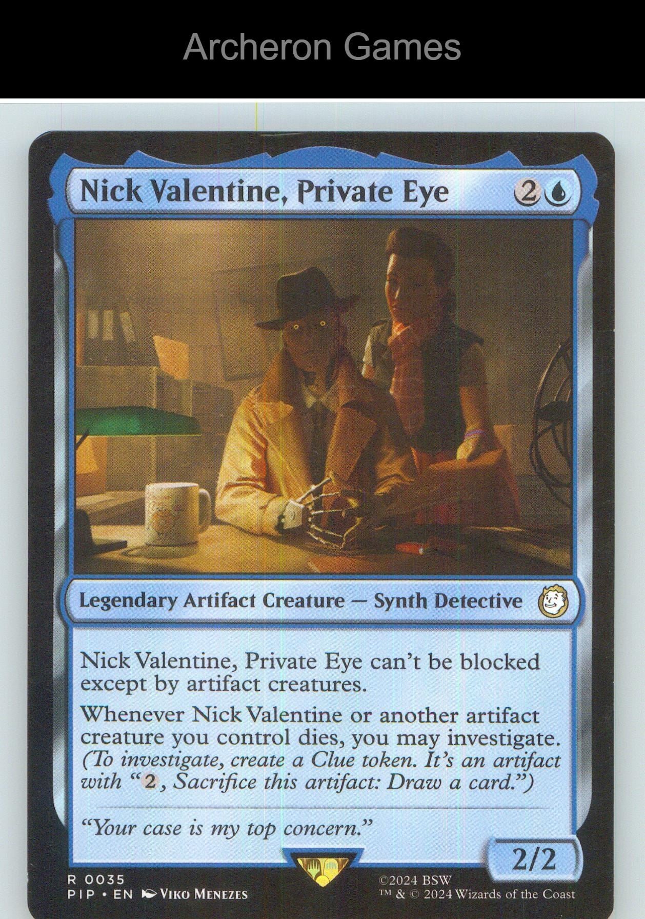 Nick Valentine, Private Eye PIP 35 R MTG Card NM/EX+