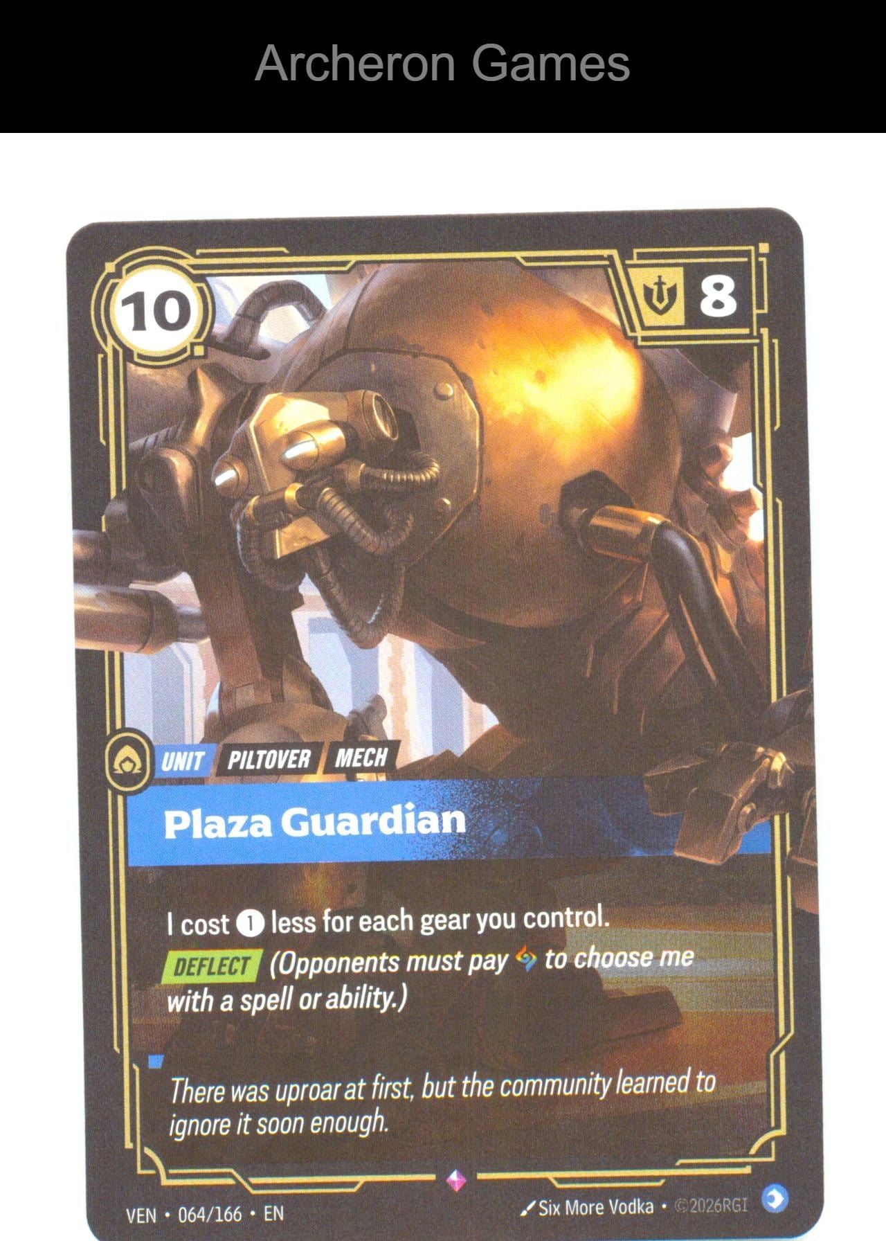Plaza Guardian VEN 064/166 R Vendetta Riftbound Card Foil