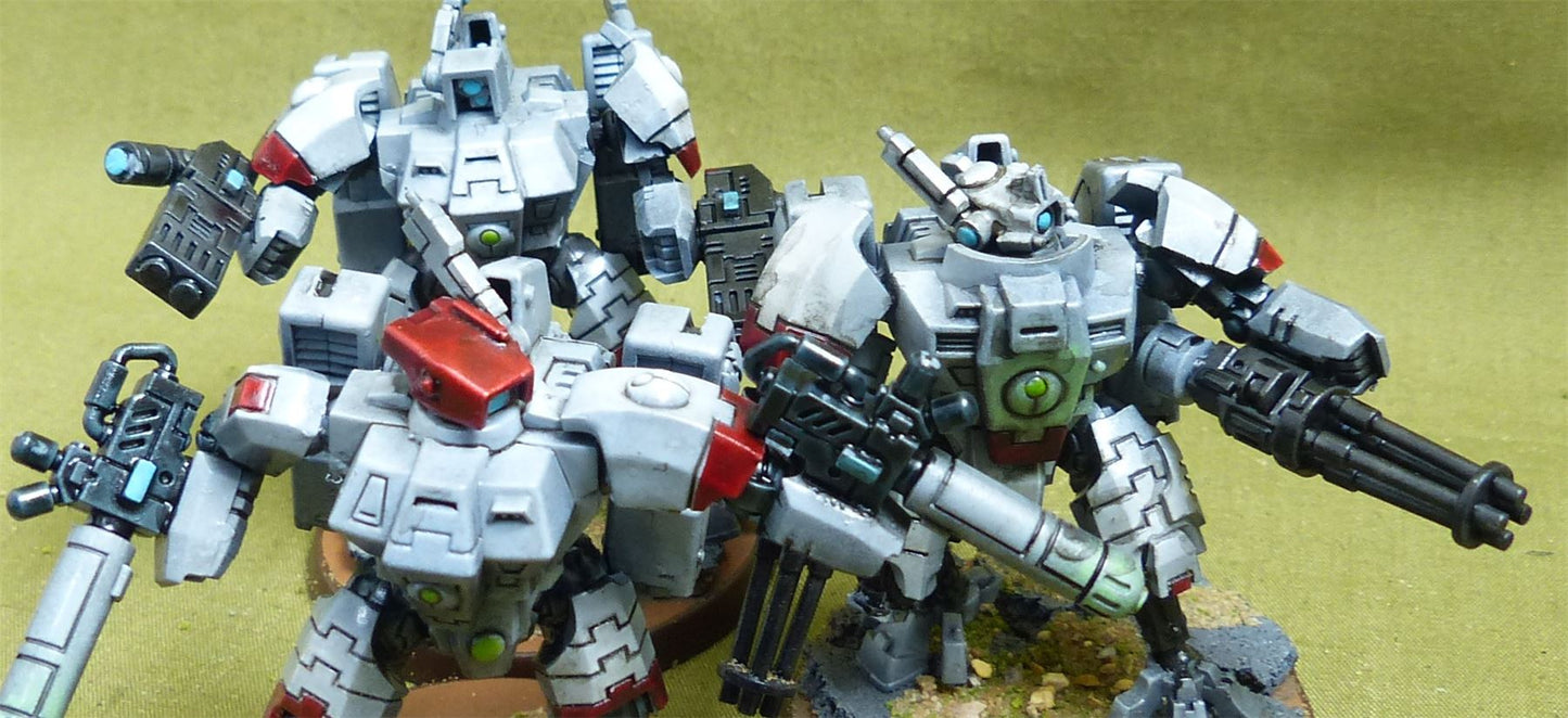 XV8 Crisis Battlesuit Team painted - Tau Empire - Warhammer 40K #1QD