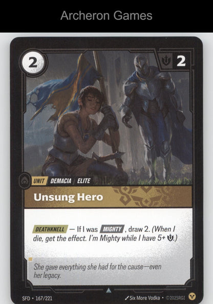 Unsung Hero SFD 167/221 UC  Card Spiritforged