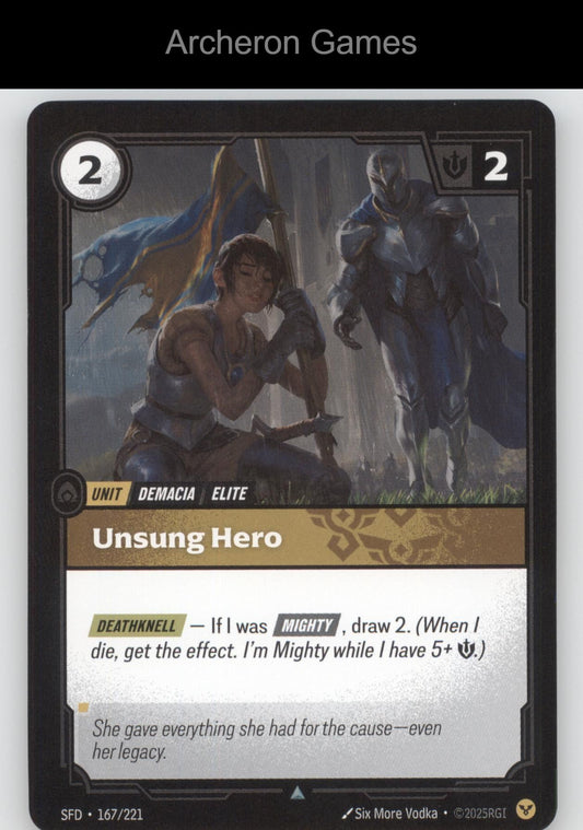 Unsung Hero SFD 167/221 UC  Card Spiritforged