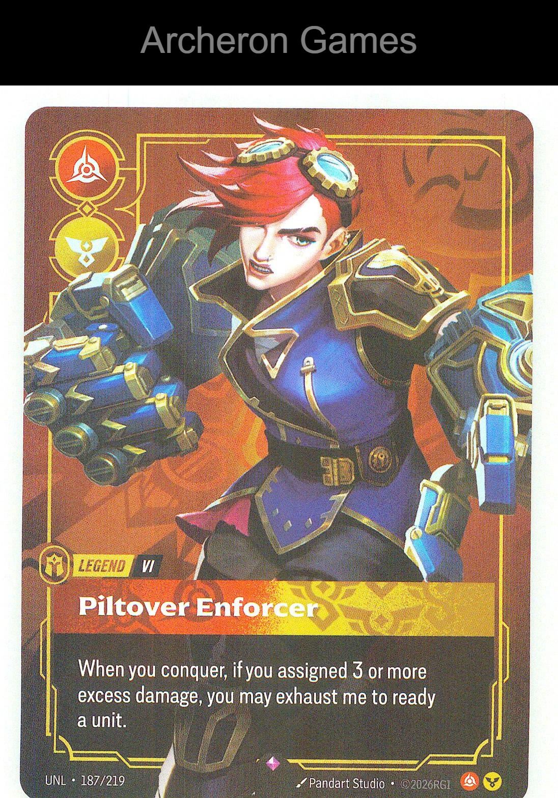 Vi - Piltover Enforcer UNL 187/219 R Unleashed Riftbound Card
