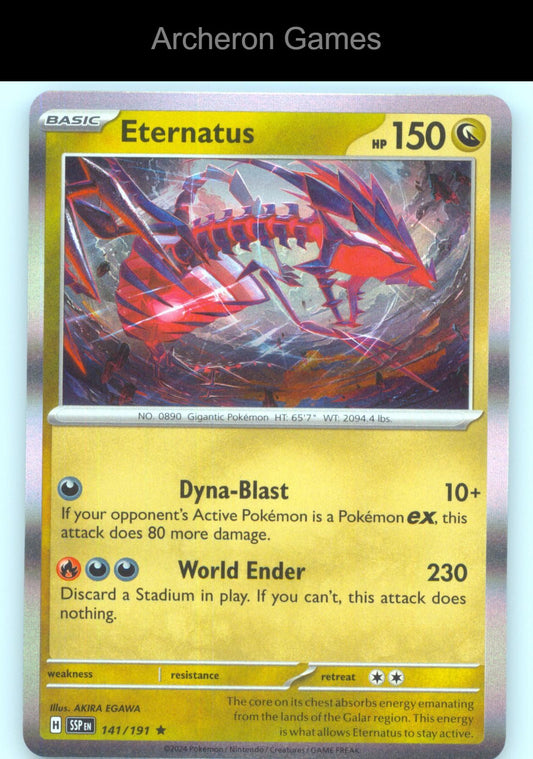 Pokemon Card Eternatus SSP 141/191 R Surging Sparks Holo