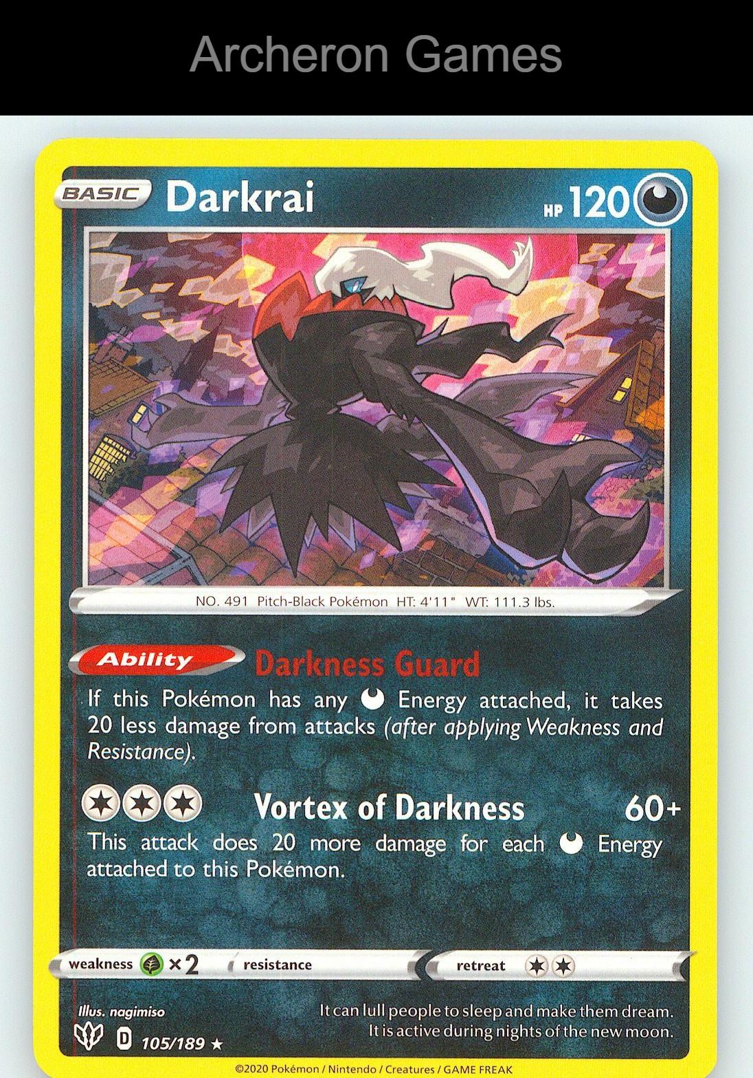 Pokemon Card Darkrai DAA 105/189 R Darkness Ablaze