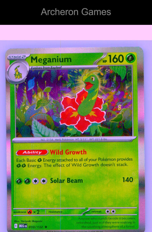 Pokemon Card Meganium MEG 010/132 R Mega Evolution Holo