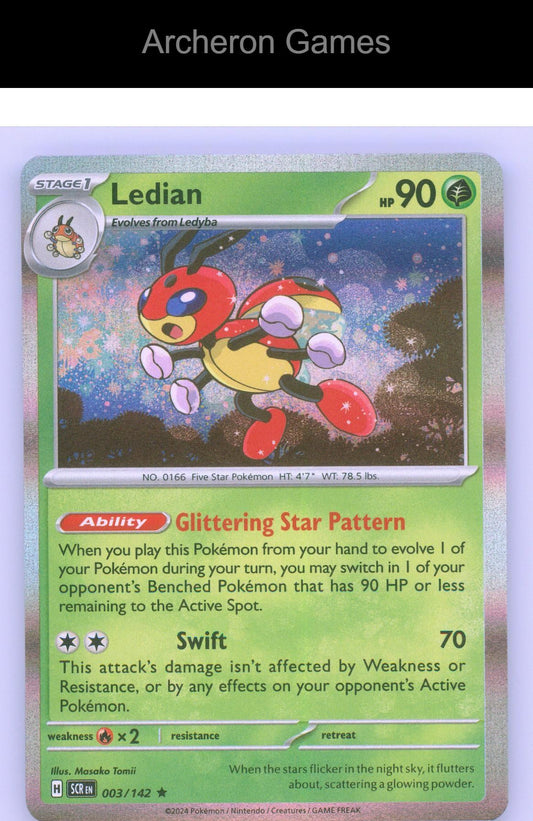 Pokemon Card Ledian SCR 3/142 R Stellar Crown Reverse Holo