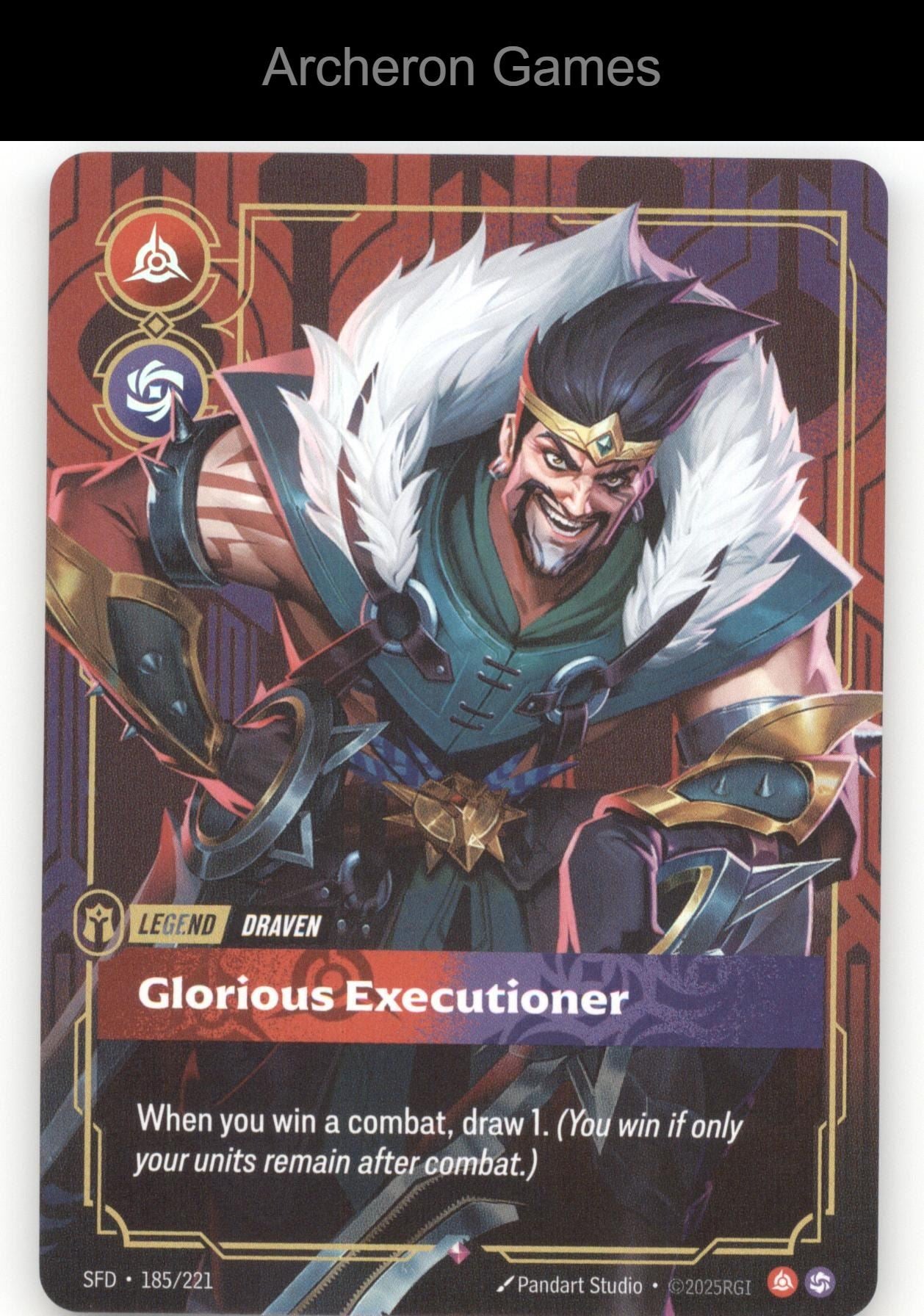Draven - Glorious Executioner SFD 185/221 R  Card Spiritforged