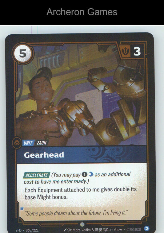 Gearhead SFD 068/221 C Spiritforged Riftbound Card
