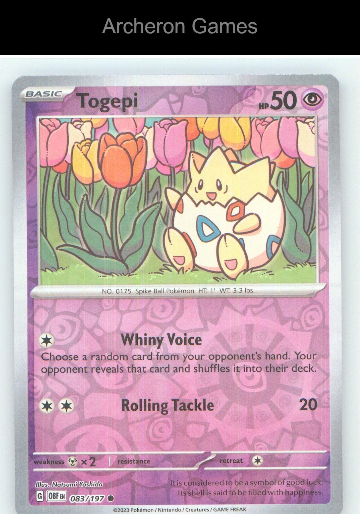 Pokemon Card Togepi OBF 083/197 C Obsidian Flames Reverse Holo
