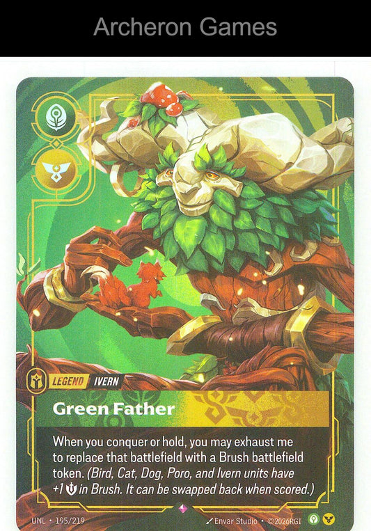 Ivern - Green Father UNL 195/219 R Unleashed Riftbound Card