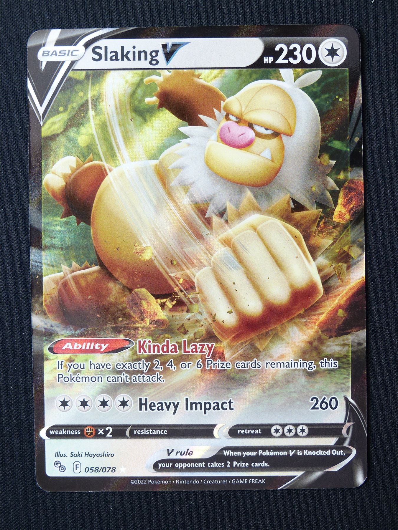 Slaking V 058/078 Holo - Pokemon Card #6PG
